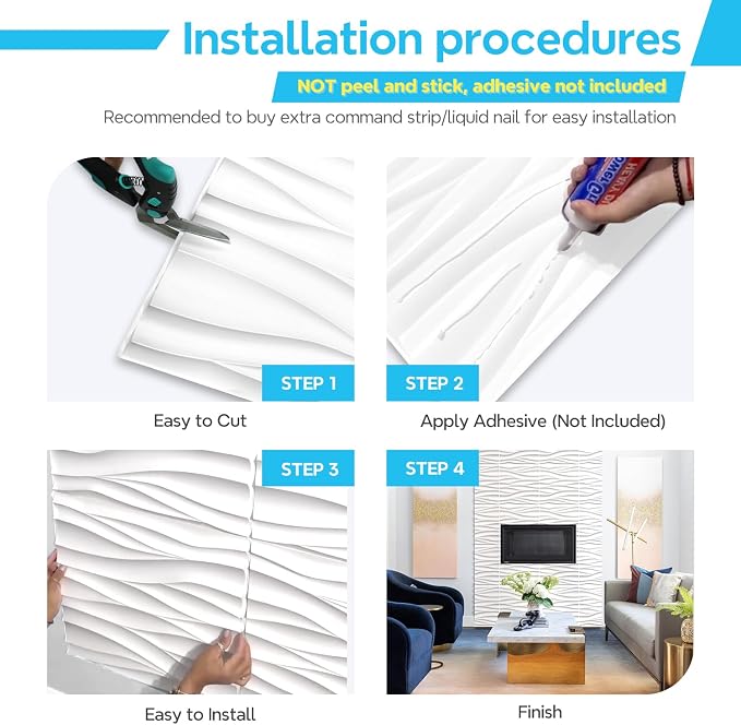 STICKGOO Wave Wall Panels for Interior Wall Decor, Paintable 3D Wall Decor - Image 7