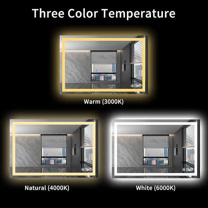 LOAAO 48X32 LED Bathroom Mirror - Image 6