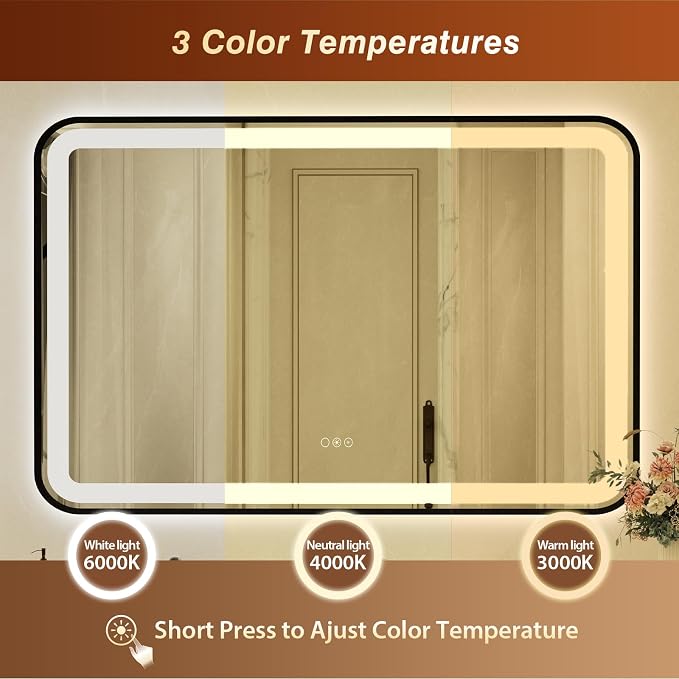 32x55 Inch LED Bathroom Mirror - Image 4