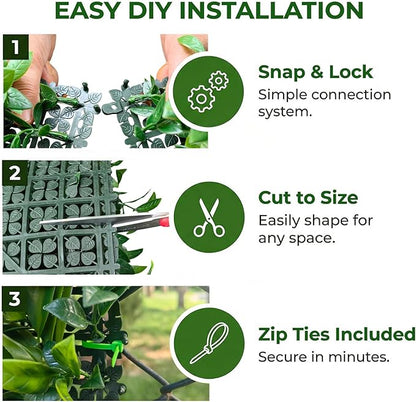40" x 20" 3D Artificial Grass Wall Panel, UV Resistant Greenery Backdrop - Image 5