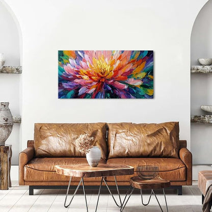 Abstract Lotus Wall Art Zen Wall Decor Large Colorful Lotus Flower Pictures - Image 4