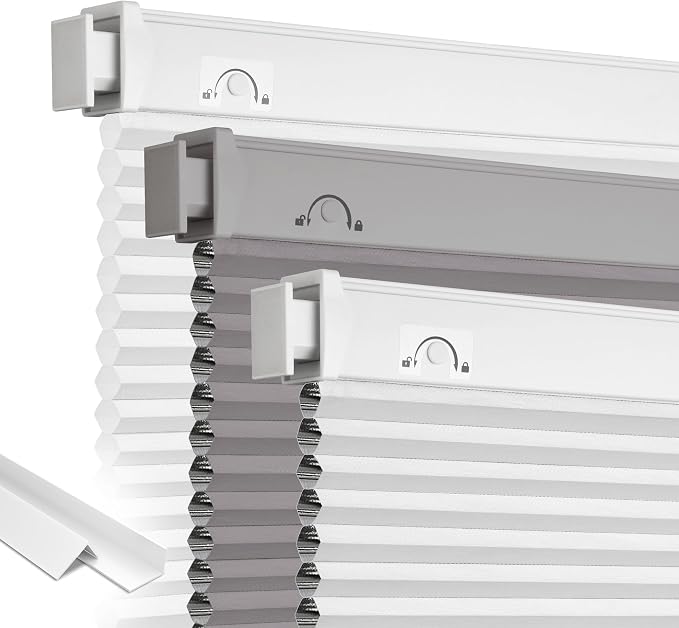 Grandekor No Drill No Tools Cordless Cellular Shades, UV Protection Privacy No by Grandekor