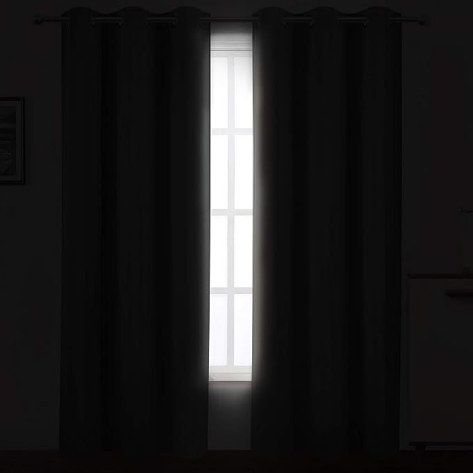 LEMOMO Grey Thermal Blackout Curtains/42 x 72 Inch/Set of 2 Panels Room - Image 3