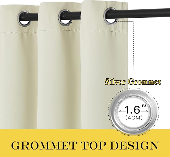 NICETOWN Blackout Bedroom Curtain 72 inches Length - Image 2