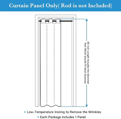 RYB HOME Temporary Doorway Curtains Blackout Privacy Room Divider Curtains - Image 7