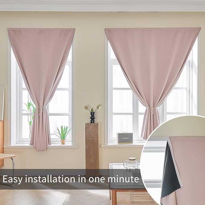 AJAZZ 100% Blackout Shades Window Cover Self Adhesive Curtains Sticky Curtain - Image 6