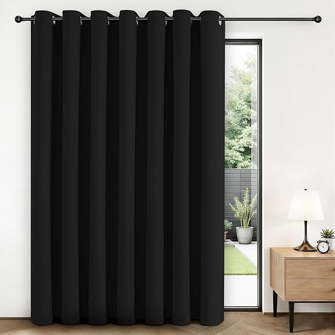 Joydeco Blackout Patio Sliding Door Curtains 84 Inches Long, Grommet Privacy by JOYDECO