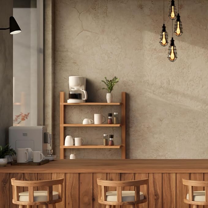 WADILE Beige Concrete Wallpaper 23.6 in * 708 in, Cement Contact Paper 3D Matte - Image 5