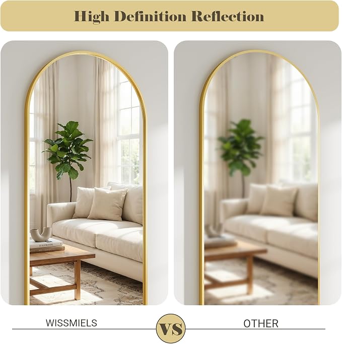 Oversized Full Body Mirror 35x78 inch Arched Full Length Mirror - Image 2