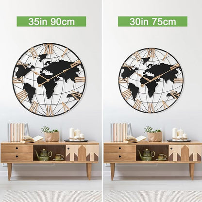 36 Inch Extra Giant Oversized Black Metal Wall Clock, Large Modern Decorative - Image 8