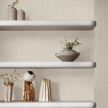 TANONE Beige Grasscloth Peel and Stick Wallpaper, Faux Linen Textured Self - Image 8