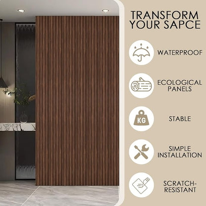16-Pack 3D Slat Wall Panels, Easy-Install Soundproof Faux Wood Wall Panels - Image 4
