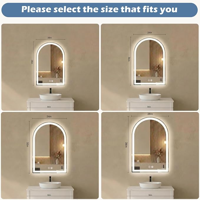 Sweetcrispy 20“×28” LED Bathroom Backlit Mirror - Image 7