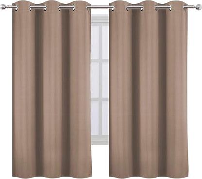 LEMOMO Cappuccino Blackout Curtains 38 x 54 Inch Length/Set of 2 Curtain - Image 2