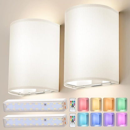 OCATO Battery Operated Wall Sconce: Wireless Wall Sconces Set of Two Battery by OCATO