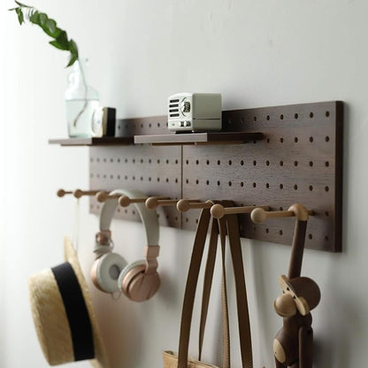 Wooden Pegboard Modular Display Organization Storage Wall Hooks Shelf by CreatedOn2005