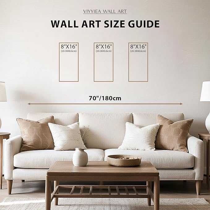 VIYYIEA Boho Solid Wood Carved Wall Art Set of 3, Geometric Minimalist Wooden - Image 6