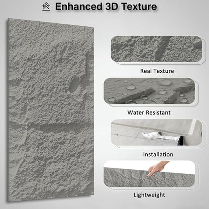 3D Faux Stone Wall Panels, 1.18" wall Panels - Image 3