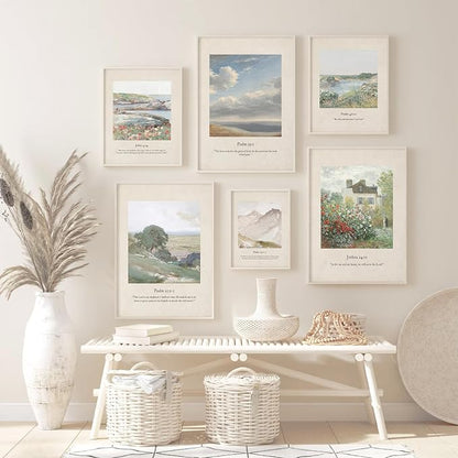 Christian Scripture Wall Art Set of 6 Bible Verse Canvas Wall Decor Psalm 23 by Unknown