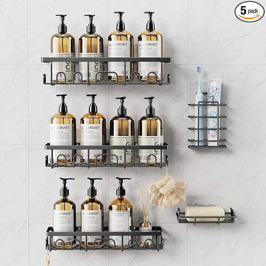 Shower Caddy, 5 Pack Shower Shelves by Deyhoc