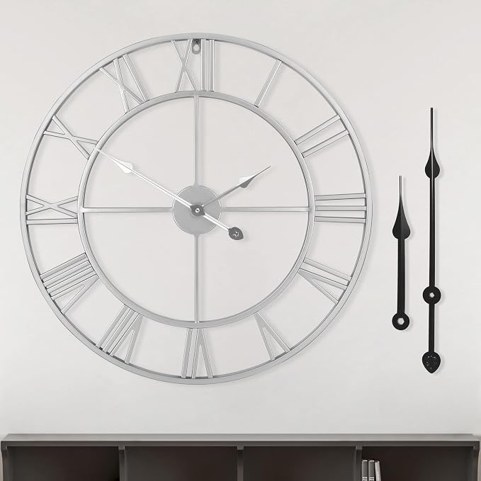 LEIKE 16" Modern Large Wall Clocks, Silent Non Ticking, Battery Operated by LEIKEWALLCLOCK