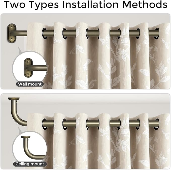 Curtain Rods 32-46 Inch, Antique Bronze Wrap Around Blackout Curtain Rods - Image 4