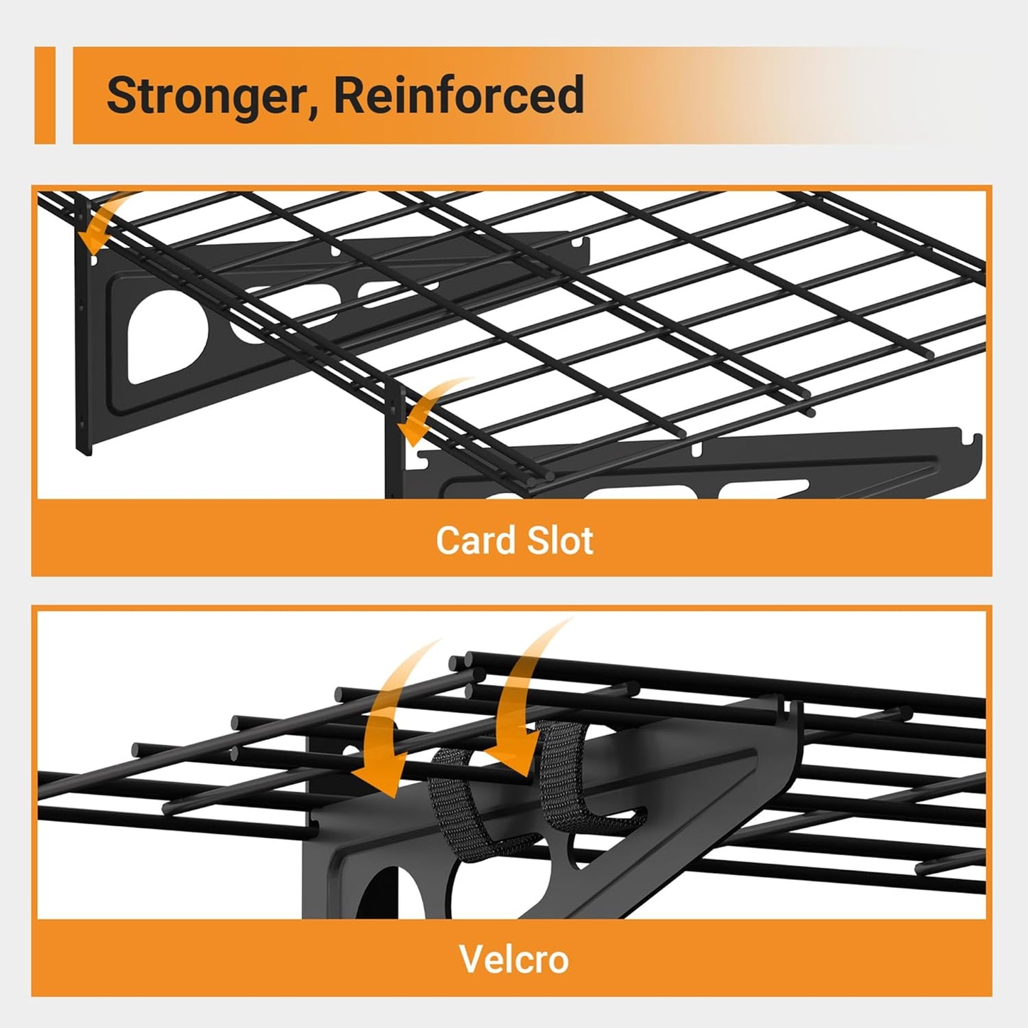 1x4 ft Garage Shelving with 6 Bike Hooks, 1-Pack Wall-Mounted Shelve for Garage, Kitchen, Pantry Storage, 150 lbs Total Load Capacity Wall Shelving, Black