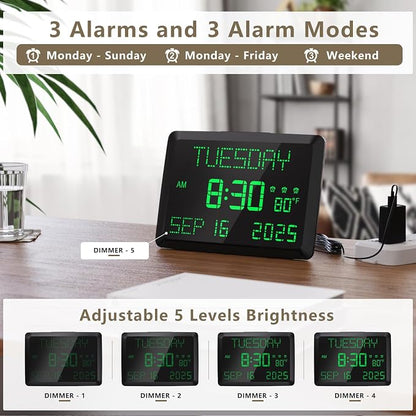 Raynic Day Clock, 11.5" Large Display Calendar Clock - Image 4