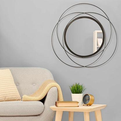 Circle Mirror for Wall with Iron Metal Wire Frame Wall-Mounted Mirror for Home - Image 3
