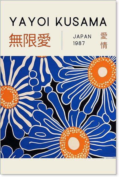 Yayoi Kusama Print Vintage Japanese Wall Art Abstract Yayoi Kusama Poster by Unknown