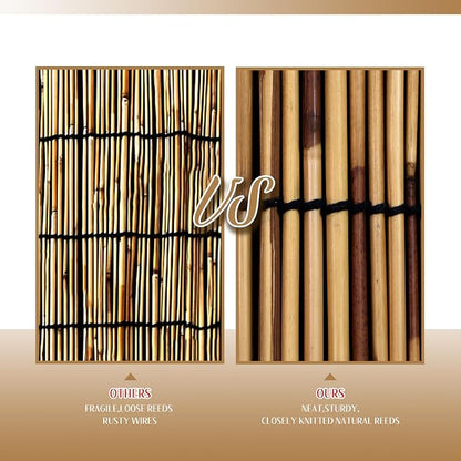2 Pack Bamboo Reed Roll-Up Blind Shades - Image 6