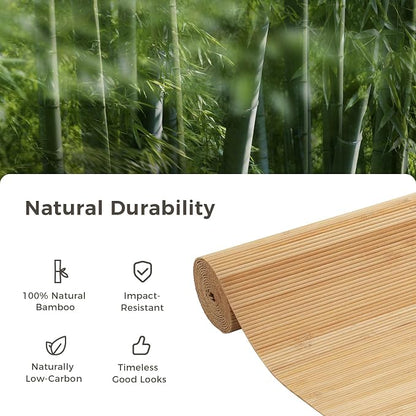OUZUGIE 2 Pack 96x24 Inch Natural Bamboo Wall Panel – Twinned Carbides Pole - Image 7