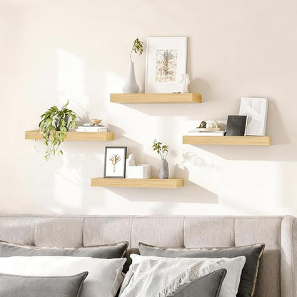 HOOBRO Floating Shelves for Wall, Wall Mounted Shelf Set of 2, 15.7" Hanging - Image 5