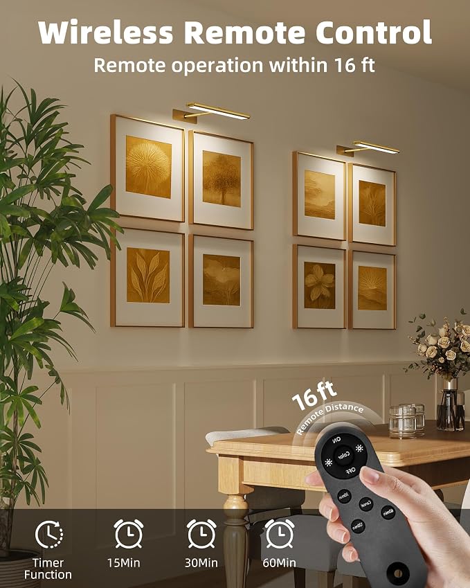 EZVALO Picture Light for Wall, 4800mAh Rechargeable Wireless Remote, Dimmable - Image 5