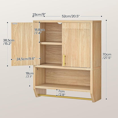 HOOBRO Fluted Medicine Cabinet, Farmhouse Bathroom Wall Cabinet - Image 3