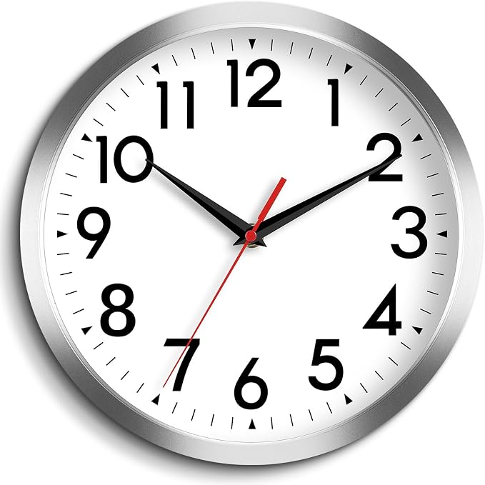 DAXSMY 12 Inch Wall Clock Battery Operated Silent Non Ticking Analog Modern by DAXSMY