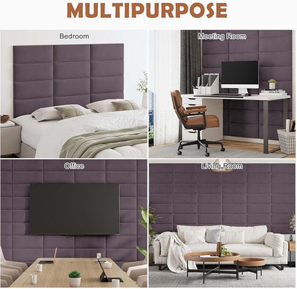IFNOW Wall Mounted Upholstered Headboard Queen, 3D Peel and Stick Soundproof - Image 7