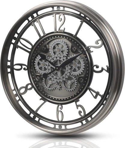 CLXEAST 28 Inch Large Industrial Moving Gear Wall Clock - Image 9