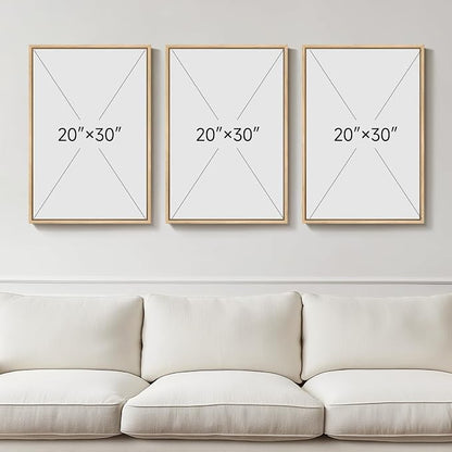 Large Framed Green and Beige Abstract Wall Art Set of 3, Modern Neutral Canvas - Image 3