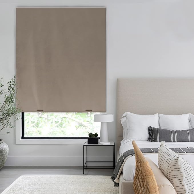 LazBlinds 100% Blackout Roller Shades, No Tools No Drill Cordless Blinds - Image 6