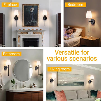 Battery Operated Wall Sconces Set Of 2, Wireless Battery Wall Light - Image 9