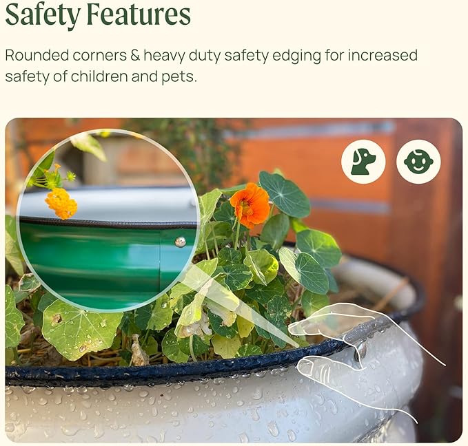 Vego garden Raised Garden Bed Kit, 11" Tall 10 in 1 Modular Raised Garden Beds Kit, Metal Planter Box for Vegetables, Flowers, Herbs, Pearl White