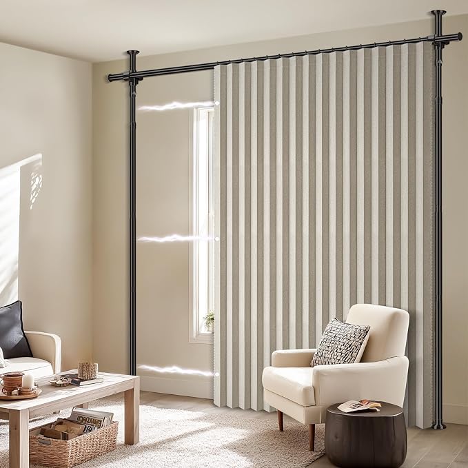 100% Blackout Room Divider Curtains Sets Cream White W100 x L96 in, 1 Panel - Image 7