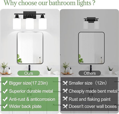 MOKATNG 3-Light Bathroom Light Fixtures, Vanity Light - Image 2