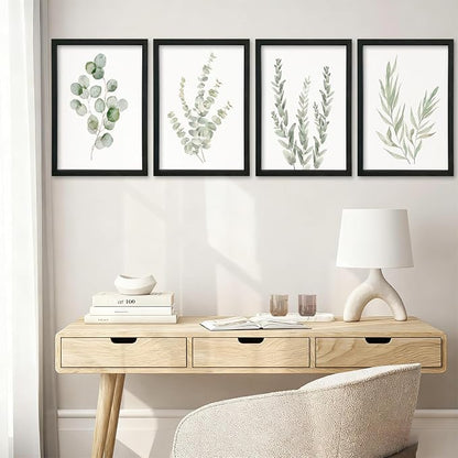 YWJKWLGS Botanical Watercolor Prints Sign Sage Green Eucalyptus Wall Decor - Image 7