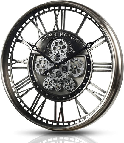 CLXEAST 21 Inch Modern Moving Gears Wall Clock - Image 8