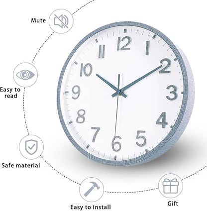 Wall Clocks Battery Operated 10 inch Modern Wall Clock, Silent Non Ticking Wall - Image 4