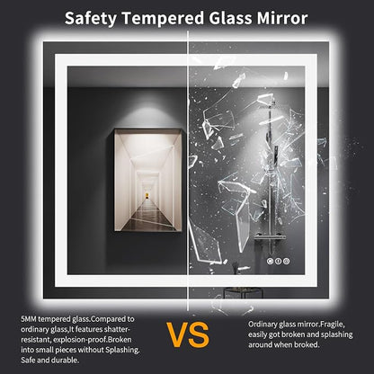 LOAAO 40"X36" LED Bathroom Mirror - Image 8