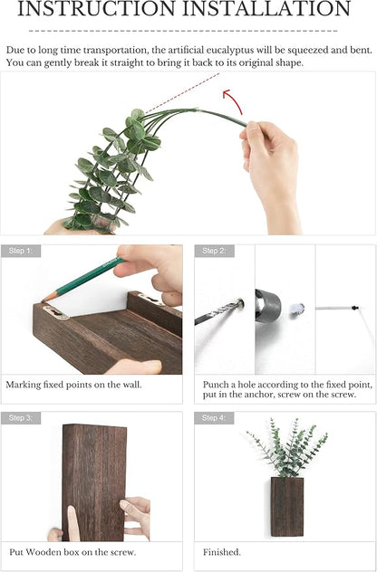 Dahey 2 Pack Wood Wall Planter Vase - Image 7