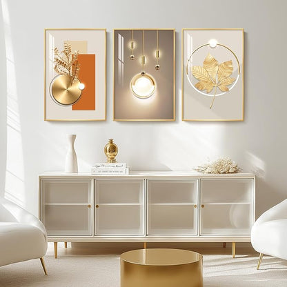 Framed Modern Luxury Gold Large Wall Art - Image 4